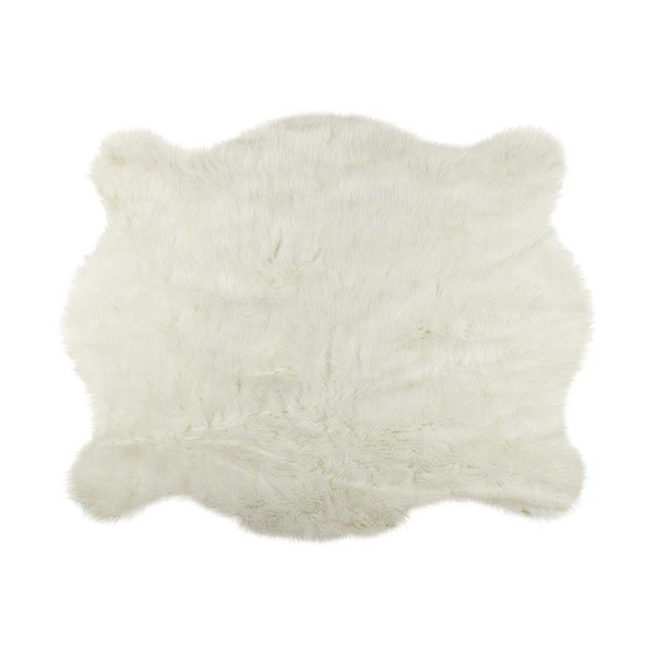 Decor 4.25 x 5 in. Polar Bear Faux Hide Area RugOff White 328302